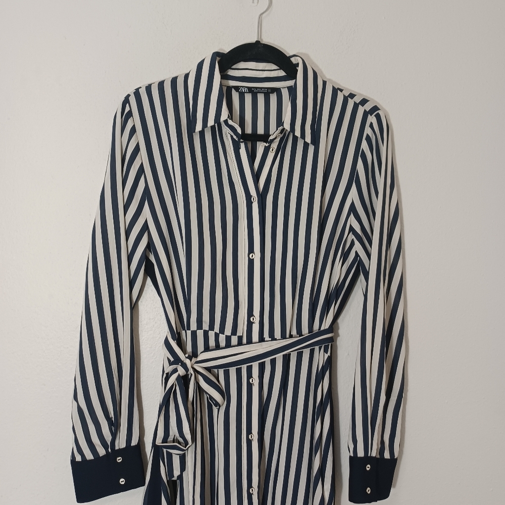 ZARA Striped Shirt Dress - Picture 5 of 10